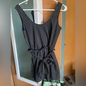 Black and White Striped Romper